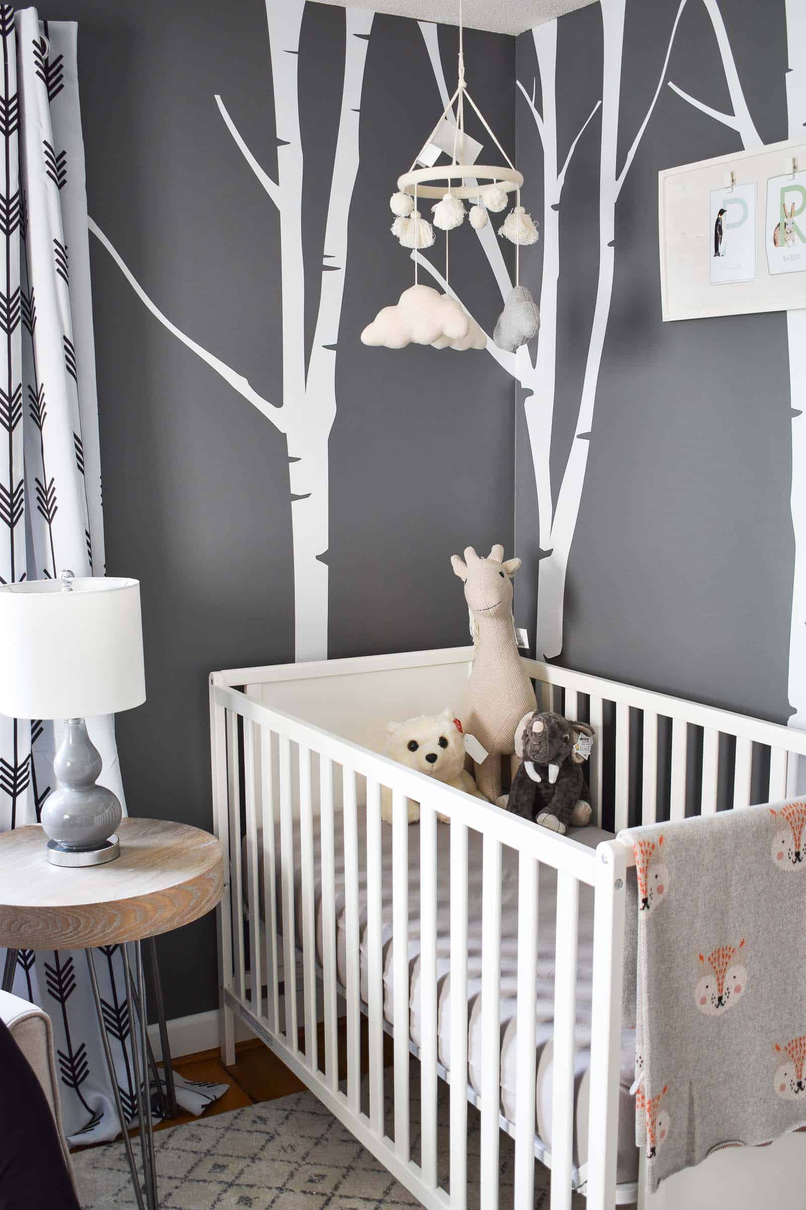 vinyl tree on nursery wall