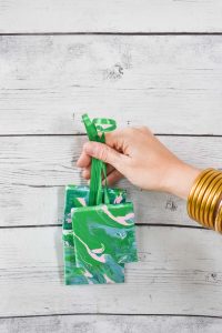 paint pour mini canvas ornaments