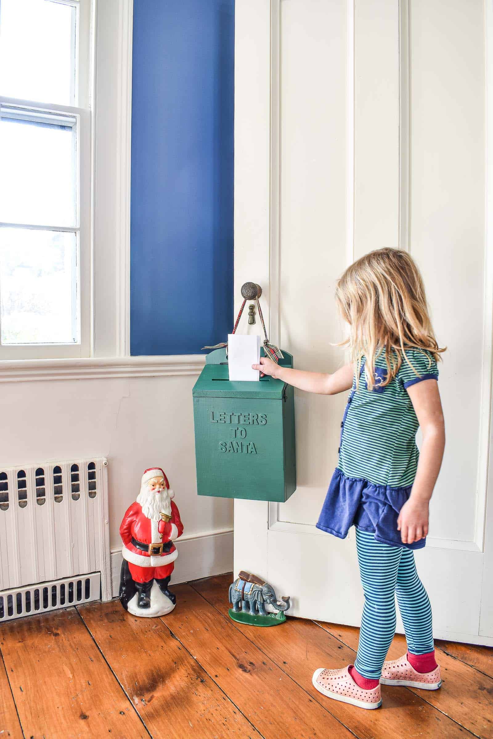 Mailbox with letters from children for Santa Claus. Classic