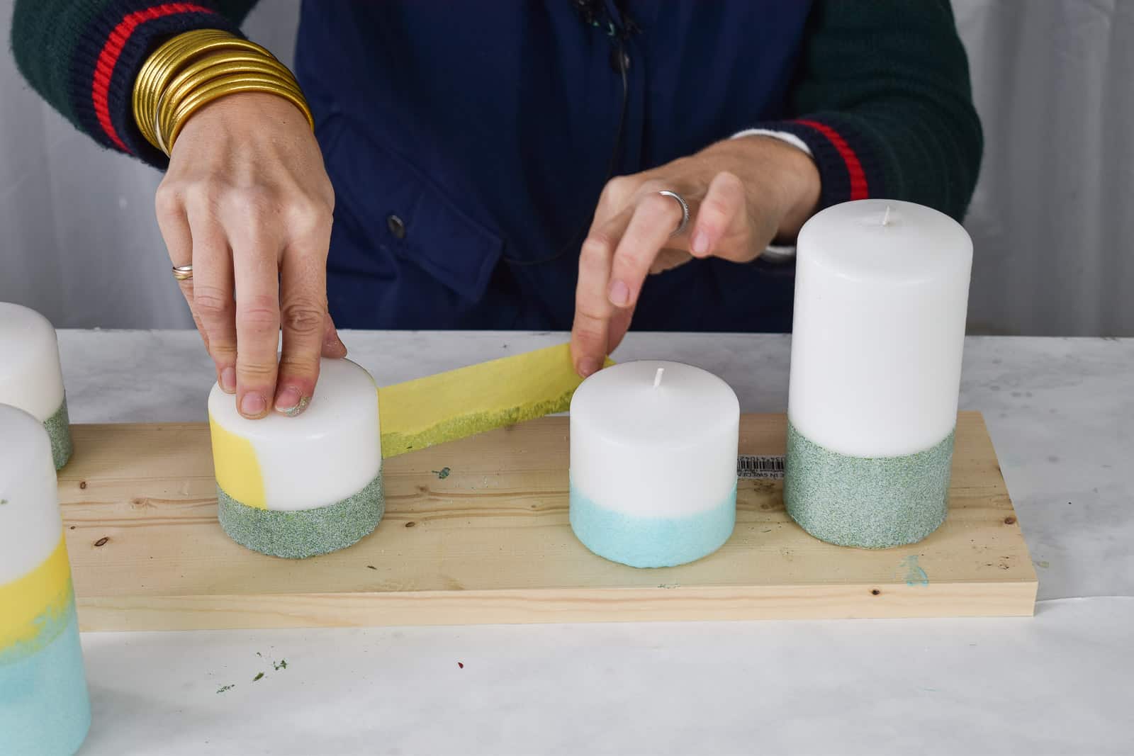 remove the tape from the candle