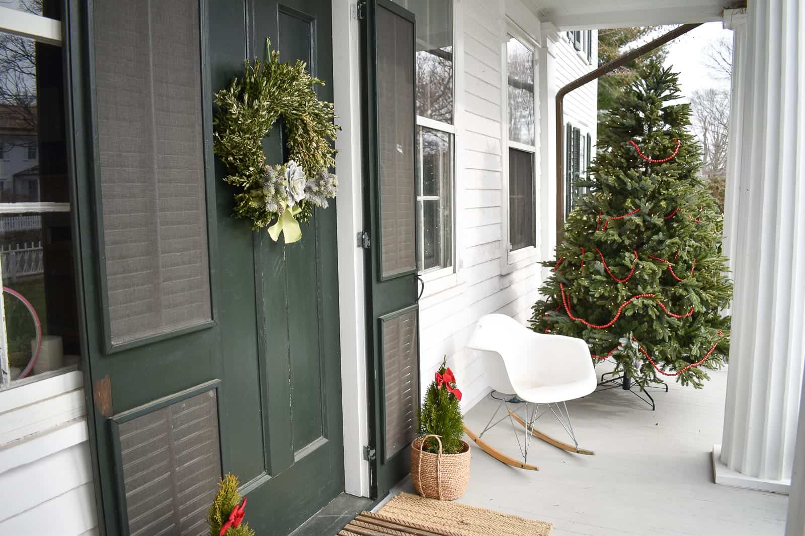 simple christmas decor for front porch