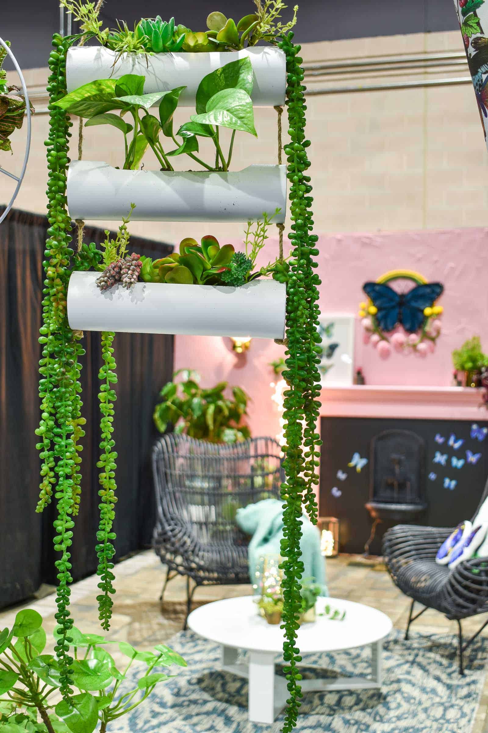 hanging planters at philly home show