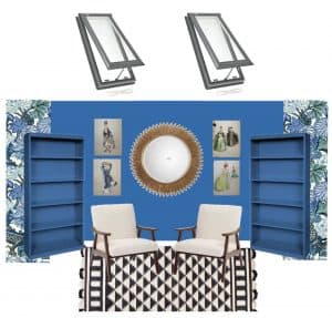 skylights with blue room