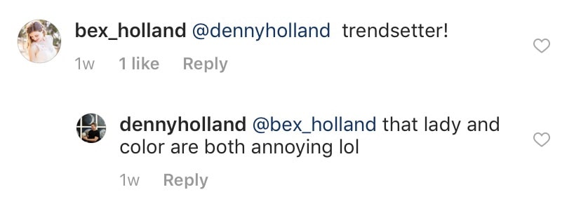 rude comment on instagram