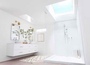 skylights in a bathroom