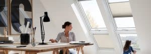 lady in home office