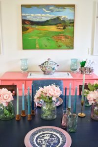 colorful spring table decor