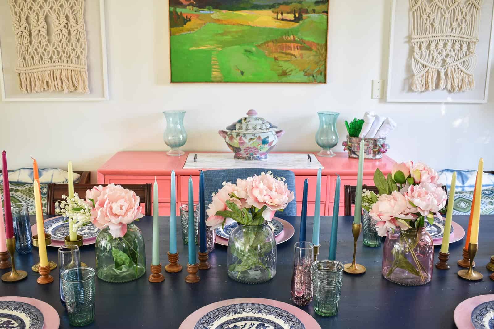 colorful spring table setting