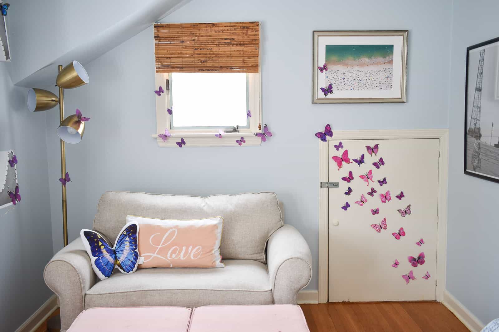 living room wall decorations with butterfly