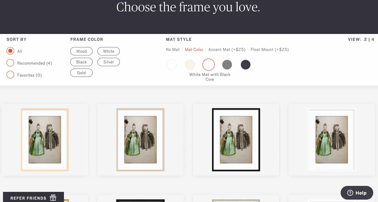 choosing the right frame with Framebridge