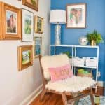 faux molding with gallery wall