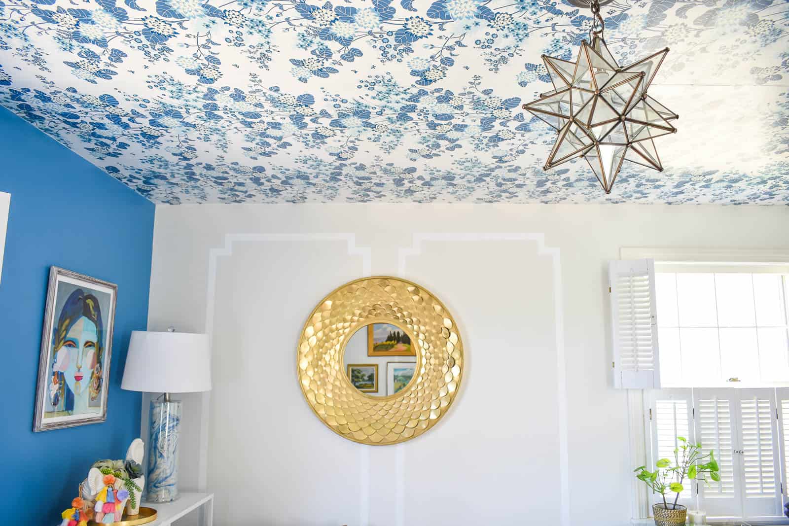 ceiling in colorful bold office