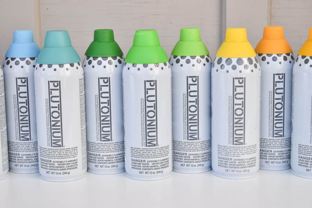 array of plutonium spray paint colors
