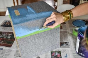 painting fabric storage baskets