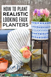 spring faux flower planters