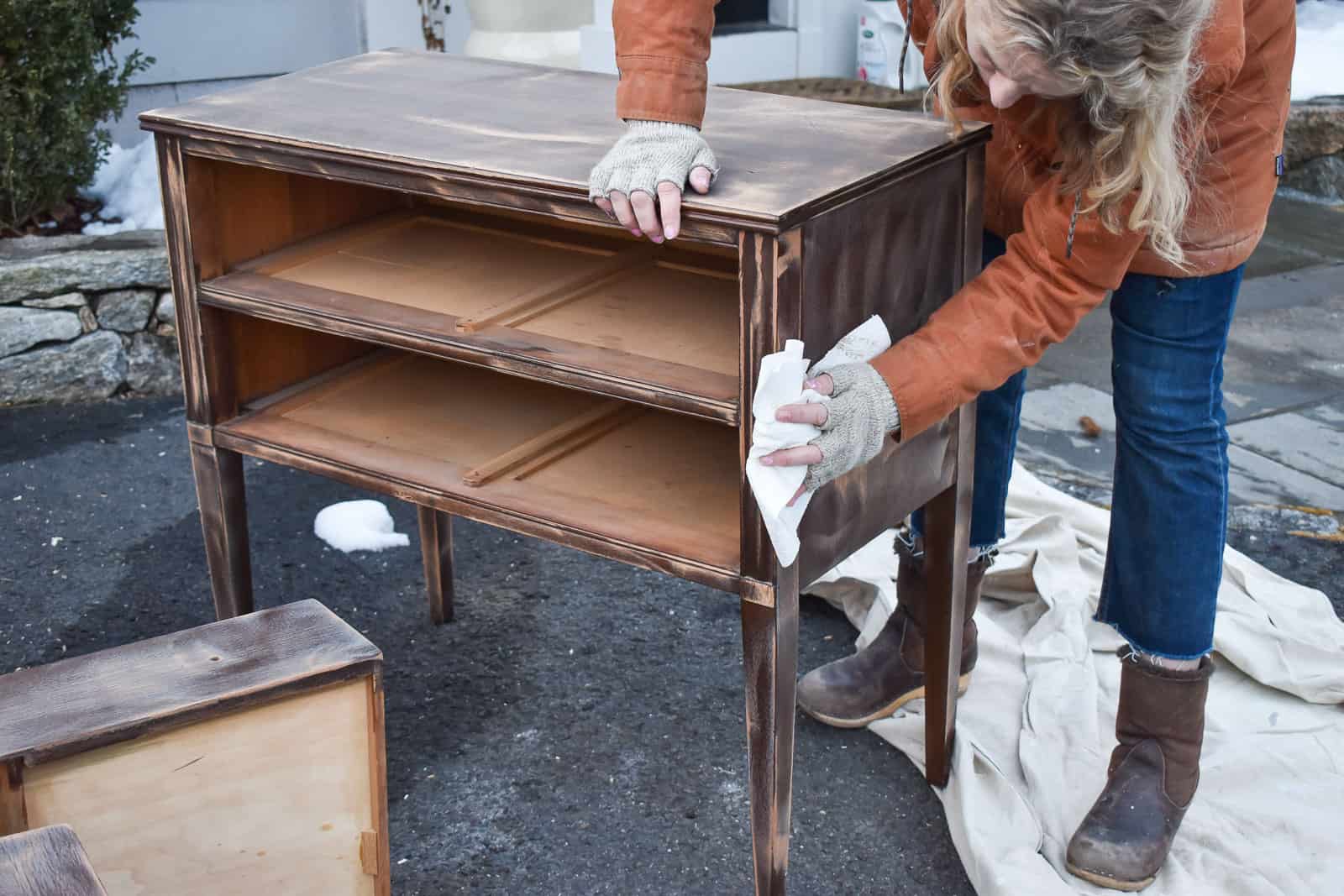 cleaning off table