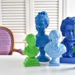 colorful spray painted busts