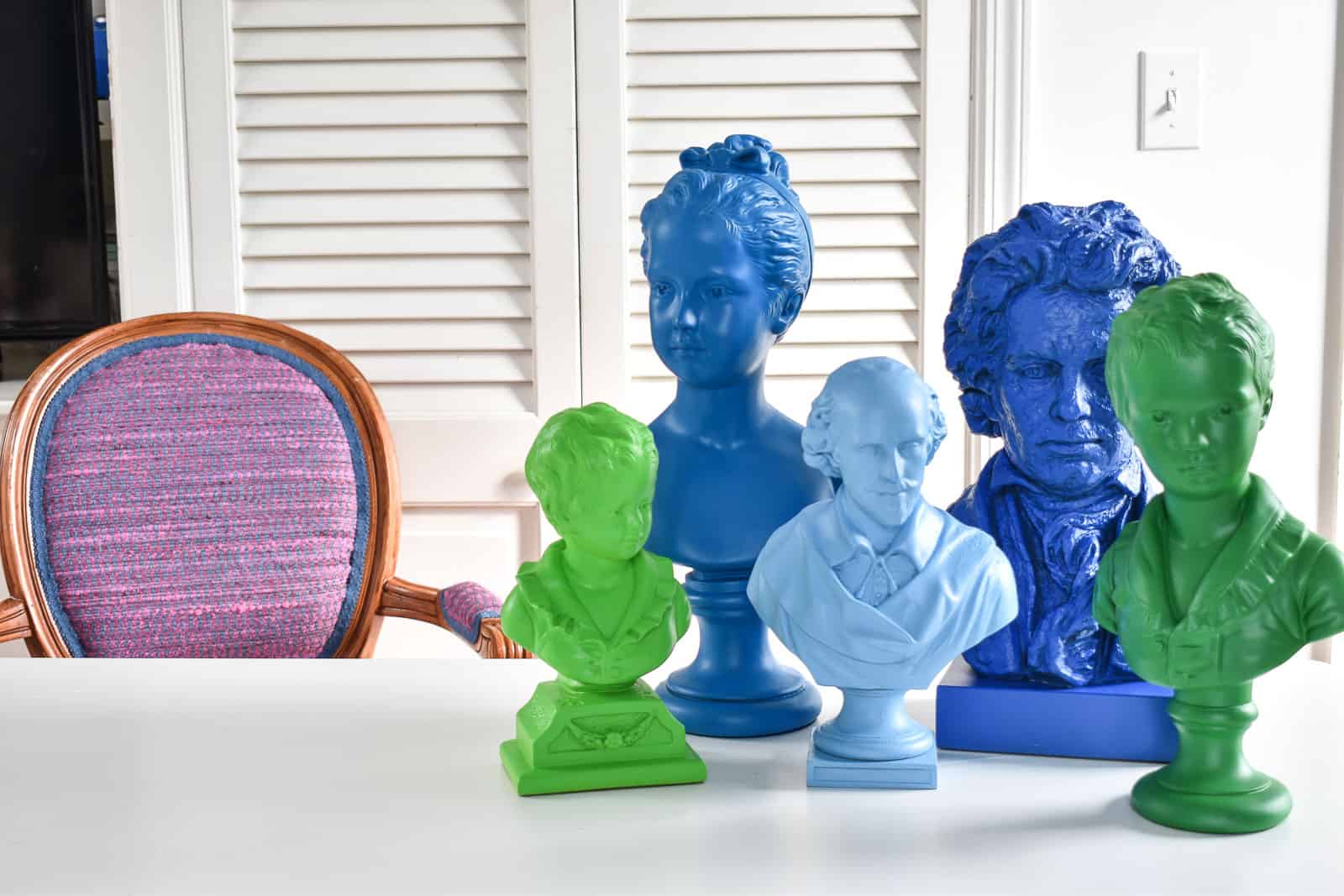 colorful spray painted busts