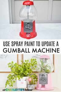 pink spray paint makeover gumball machine