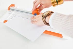 use paper cutter to cut triangles