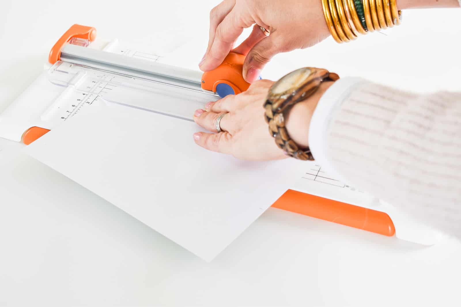 use paper cutter to cut triangles