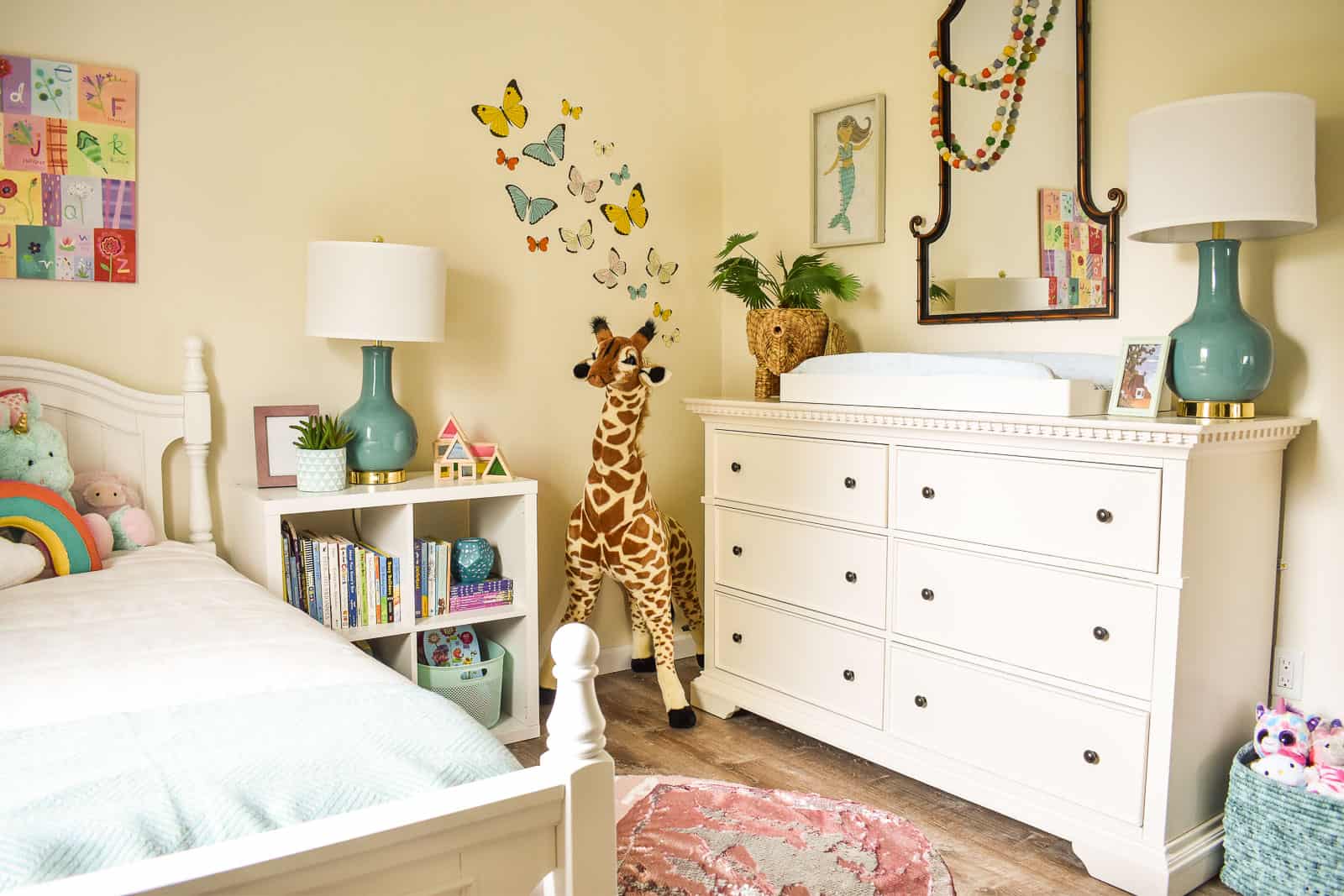 changing table in girls bedroom