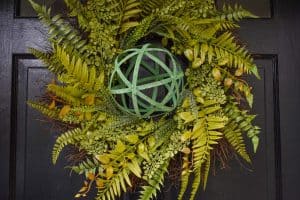fern wreath on front door