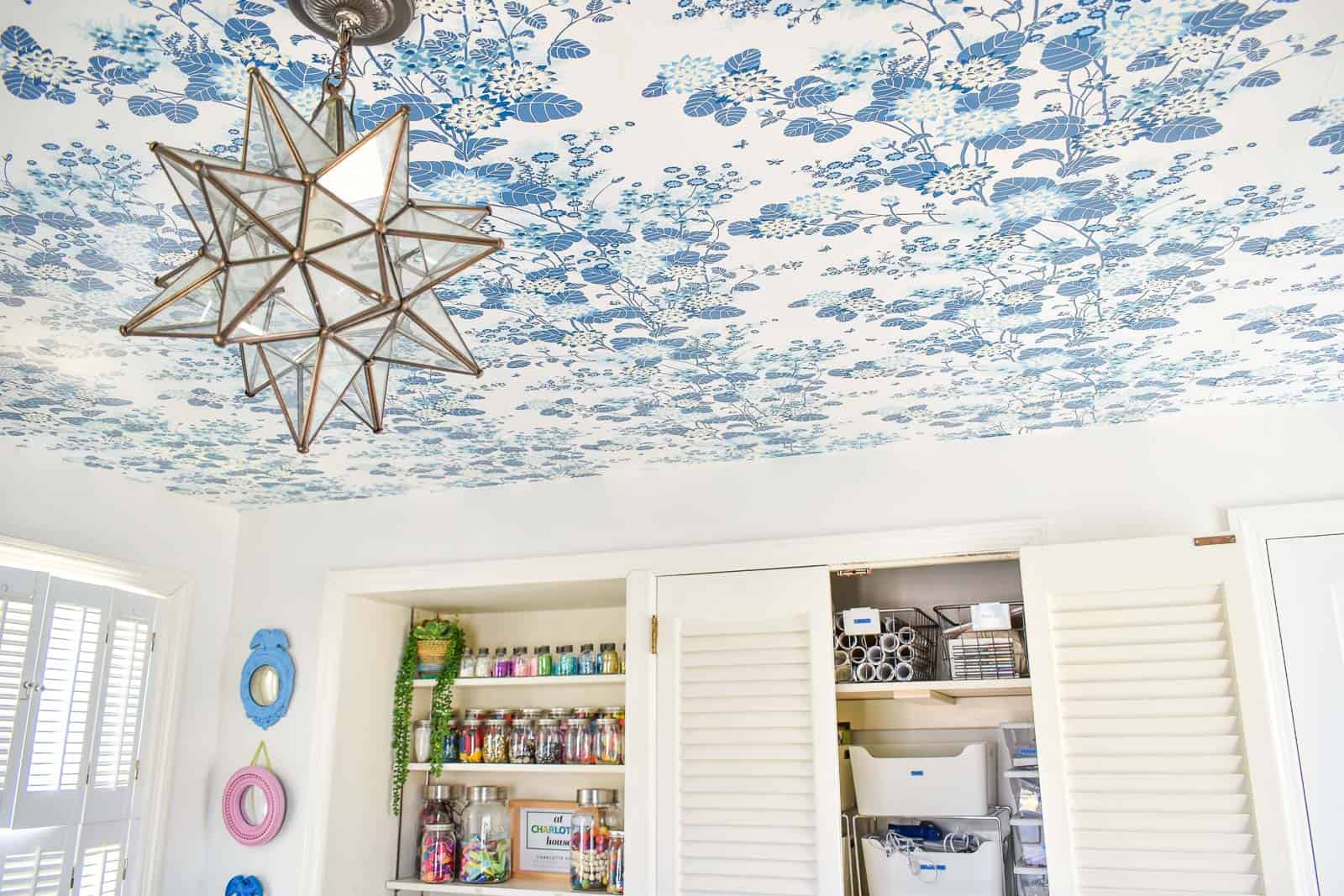 How to Install Peel  Stick Ceiling Wallpaper  Eclectic Twist