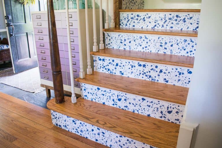 Make Decorative Stair Risers Using Wallpaper