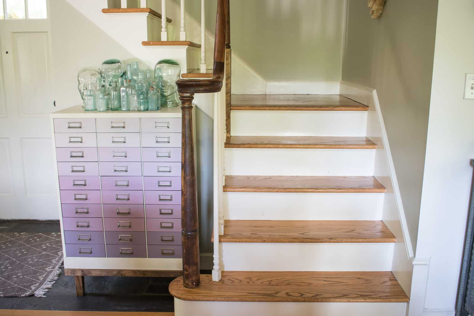 Make Decorative Stair Risers Using Wallpaper - At Charlotte's House