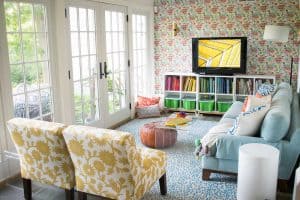 yellow chairs for playroom
