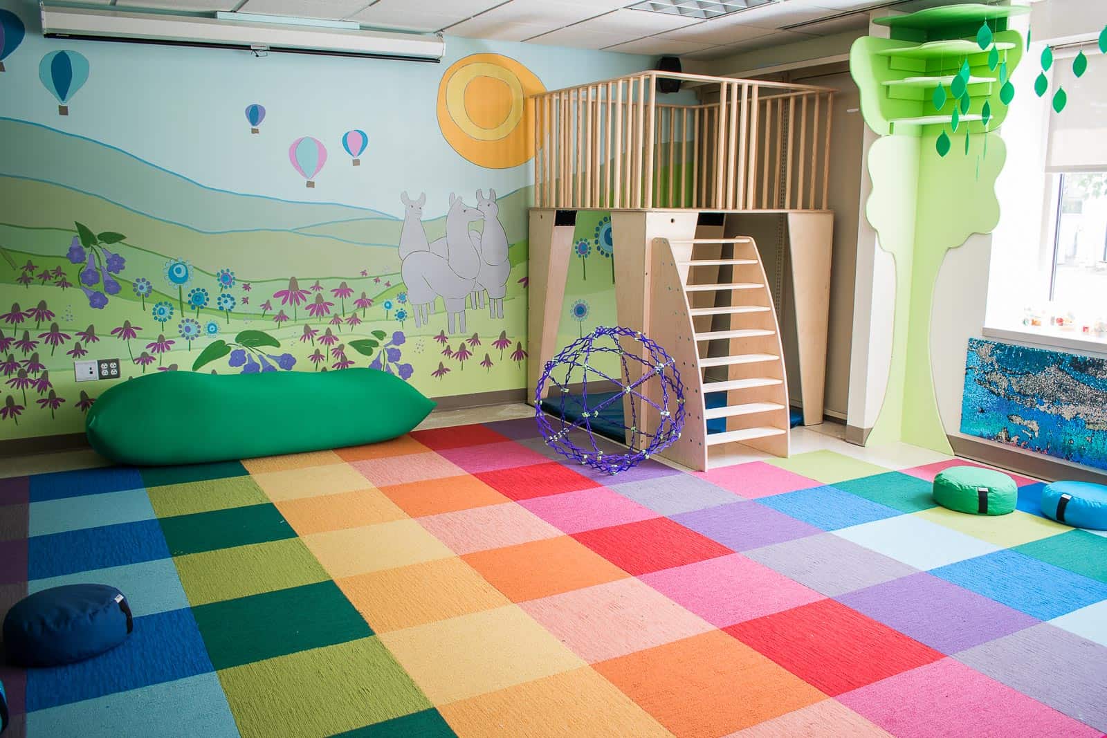 loft in corner of library maker space