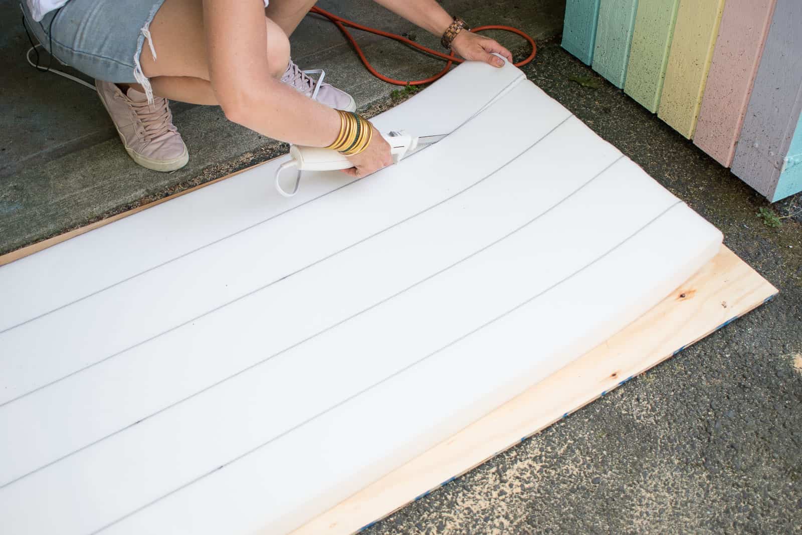 cut foam for upholstered tufted headboard