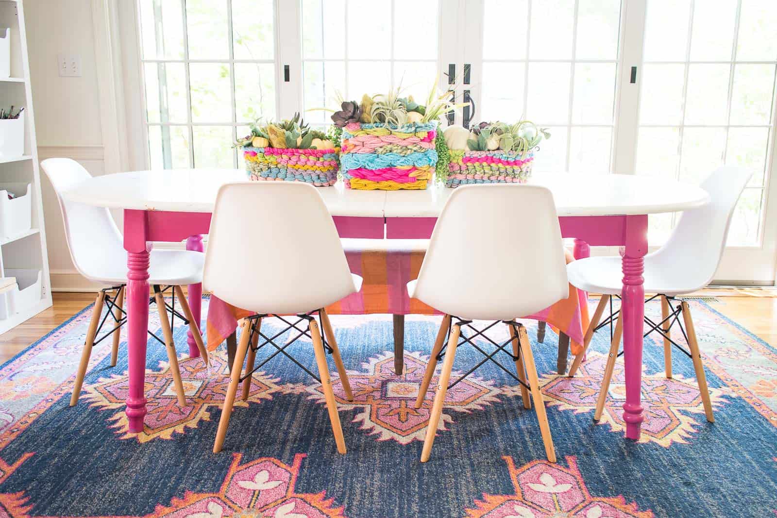 Turn Wire Baskets into a Colorful Woven Centerpiece - At Charlotte's House