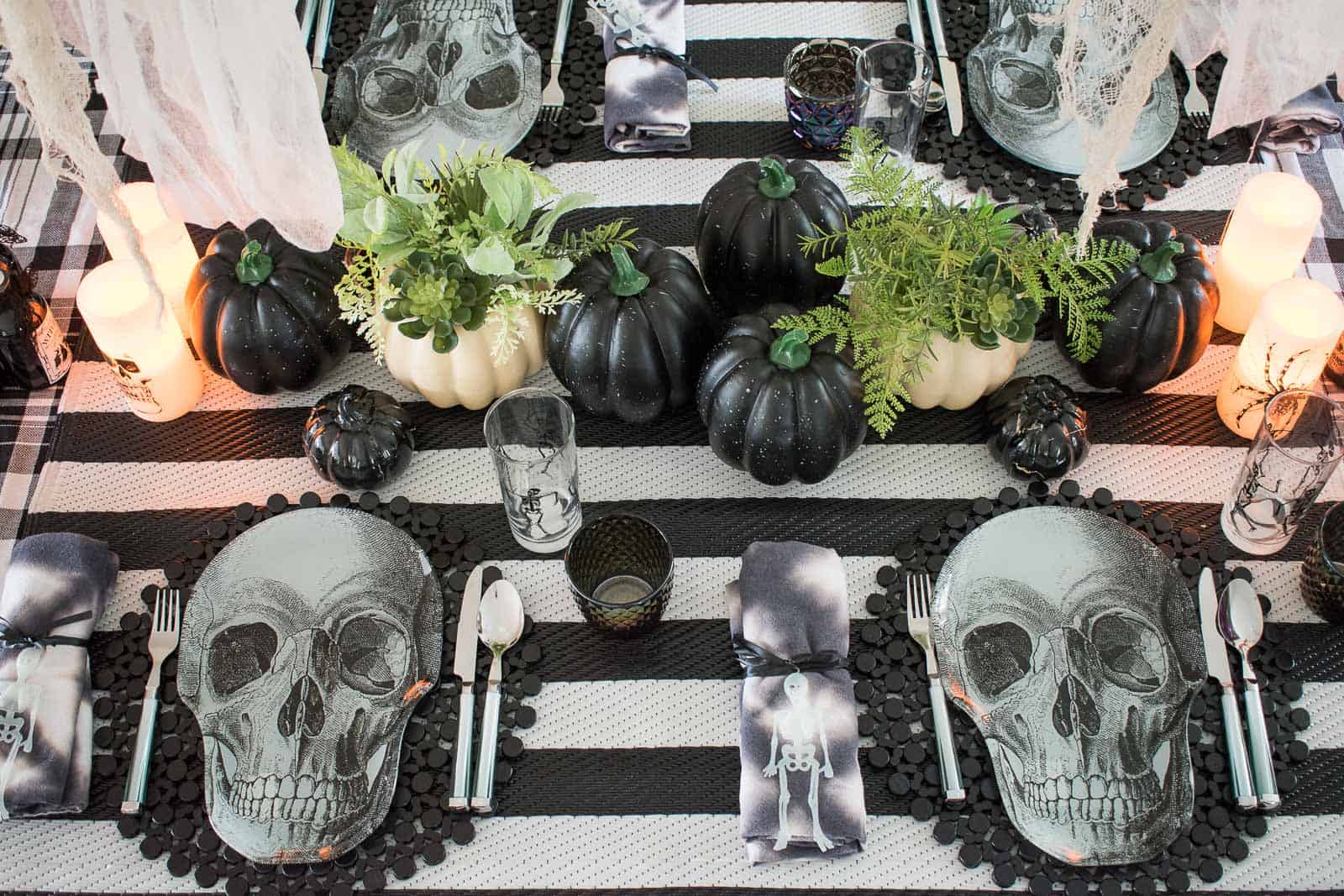 10 Personalized Wedding Luminaries Skeletons Halloween Table Centerpieces 