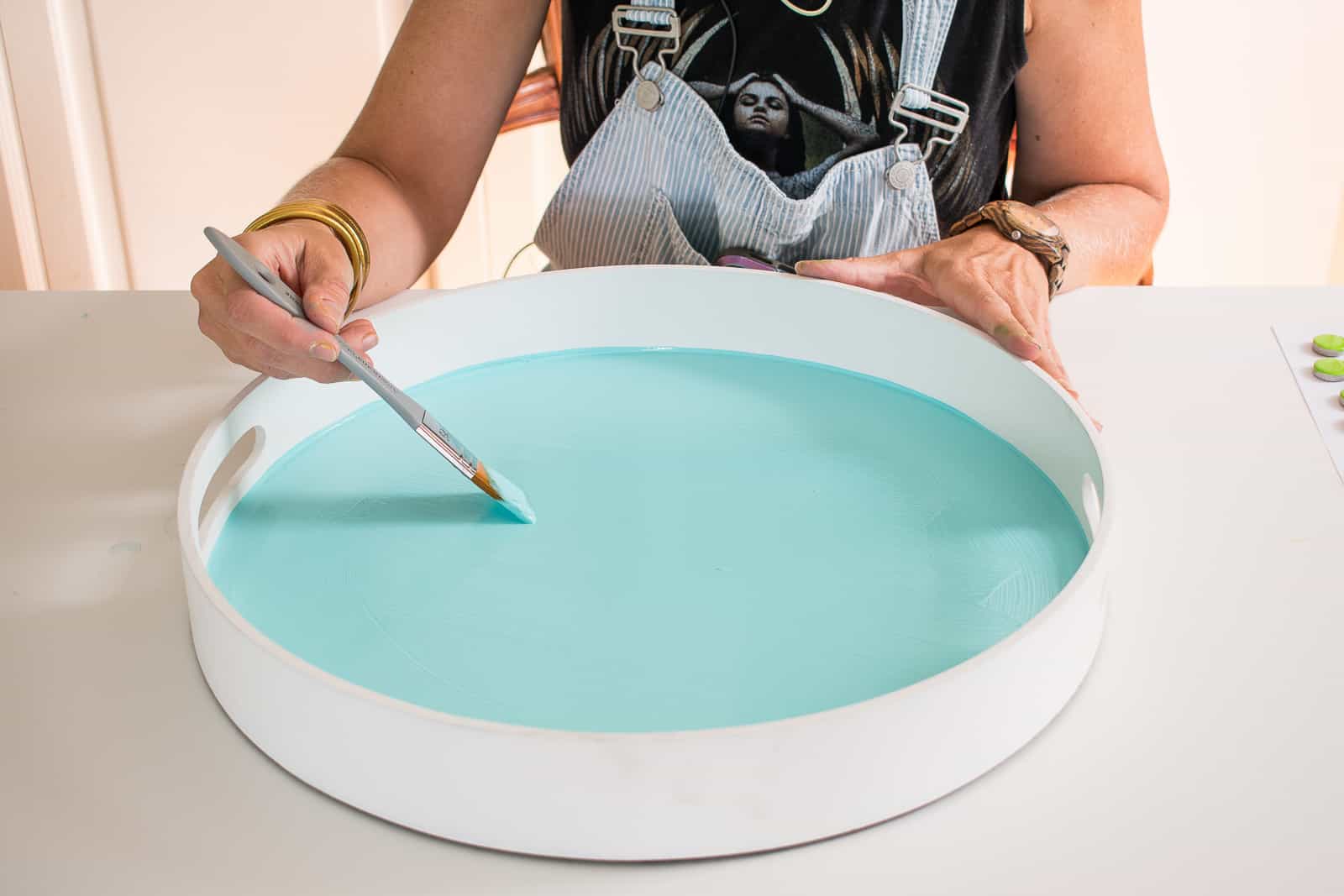 paint the bottom of the tray with craft paint