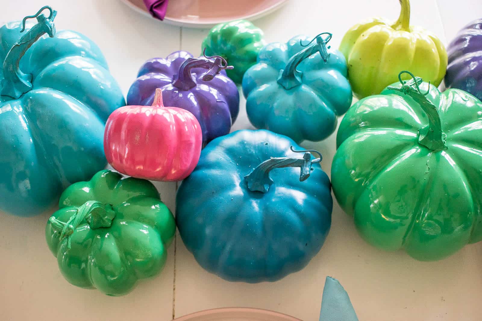 colorful pumpkin centerpiece