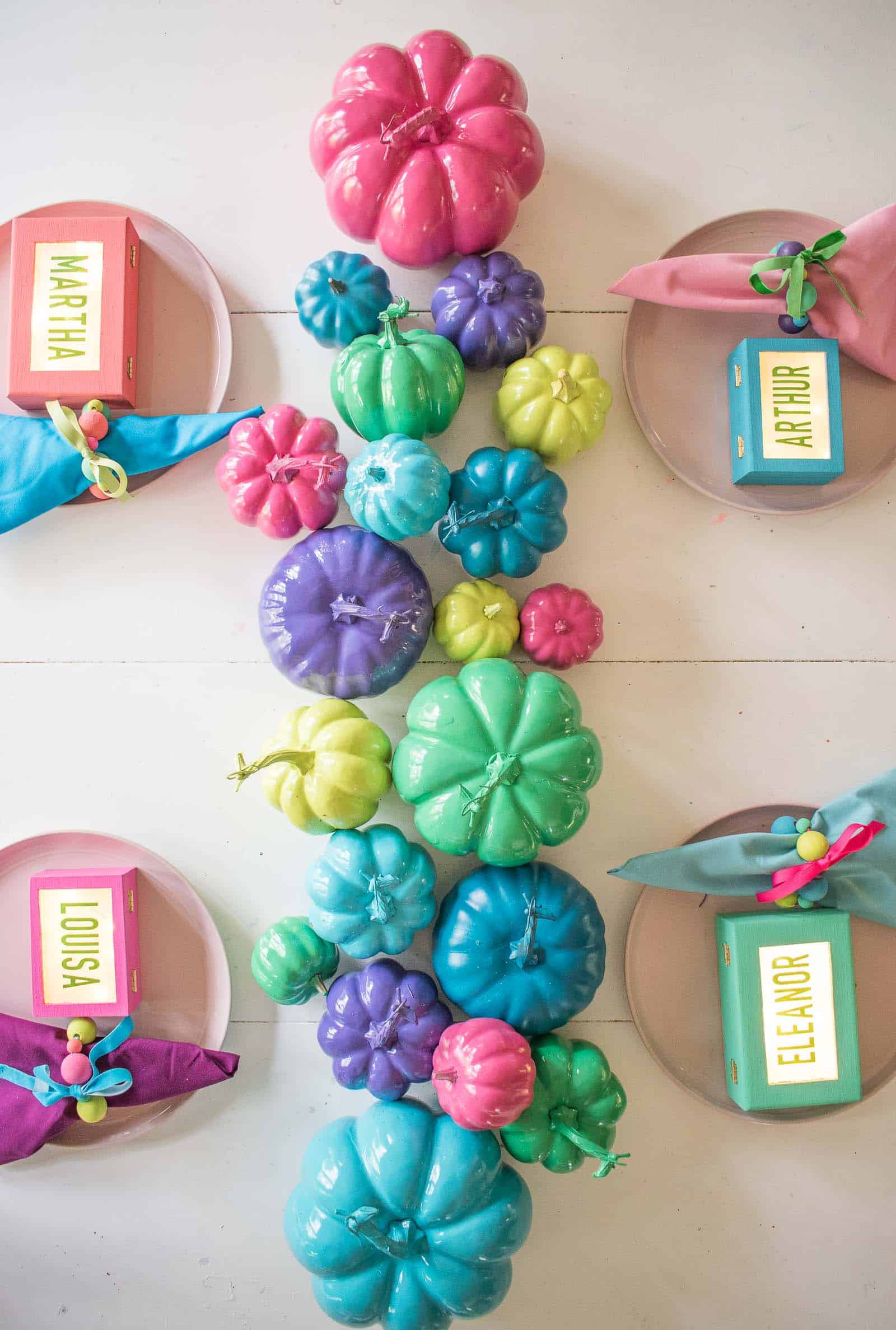 DIY colorful table decor