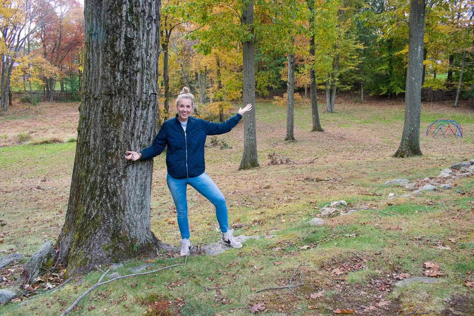 fall cleanup in our yard