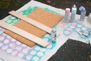 spray painted doormat