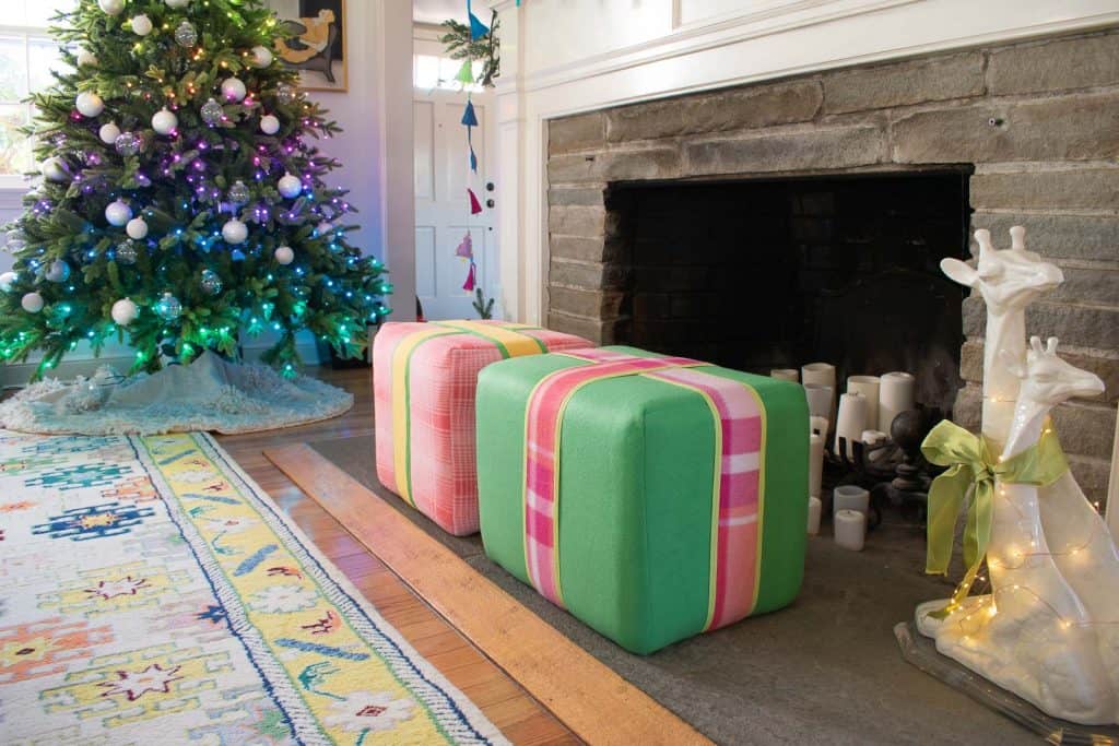 upholstered ottomans for christmas