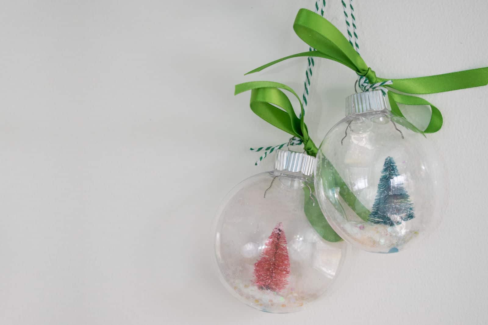 clear glitter snow globes