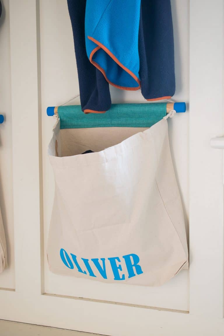 DIY Canvas Mudroom Storage Bags - At Charlotte's House