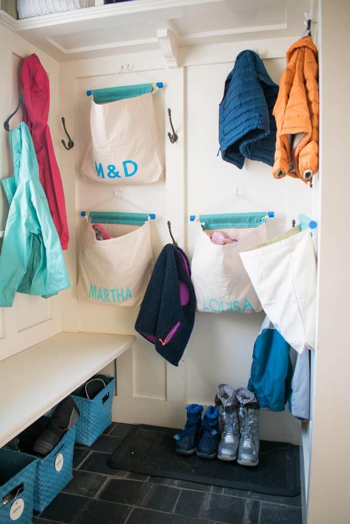 DIY Canvas Mudroom Storage Bags35 At Charlotte's House