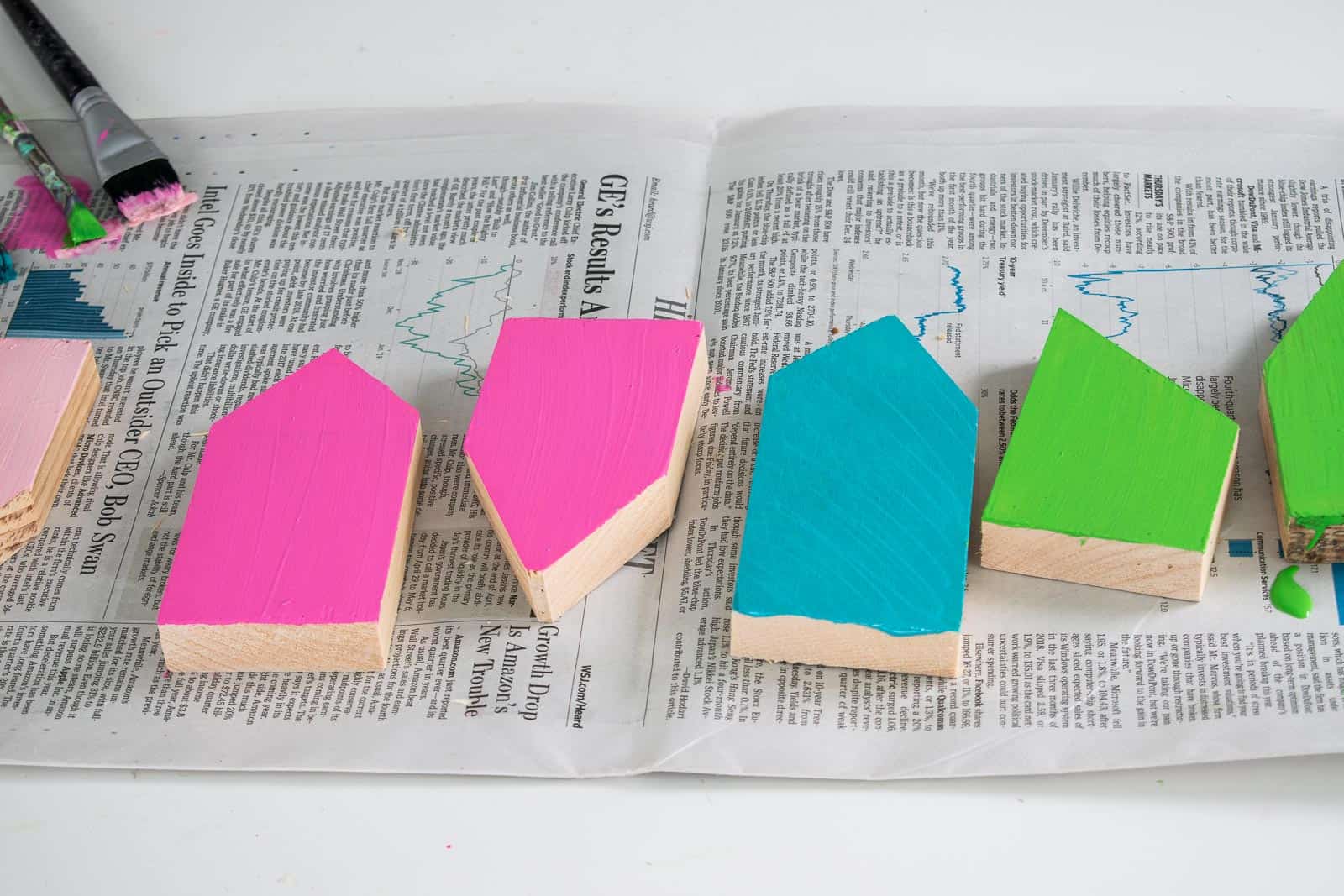 paint the scrap wood houses