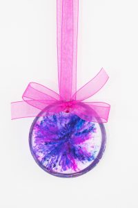 marbled poured epoxy ornaments