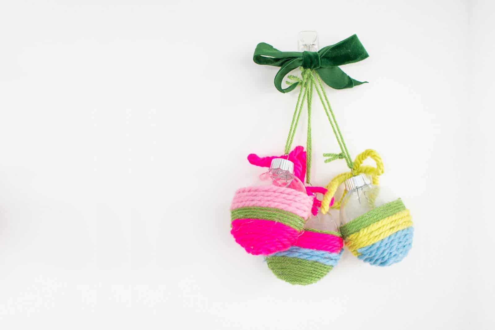 yarn wrapped christmas ornaments