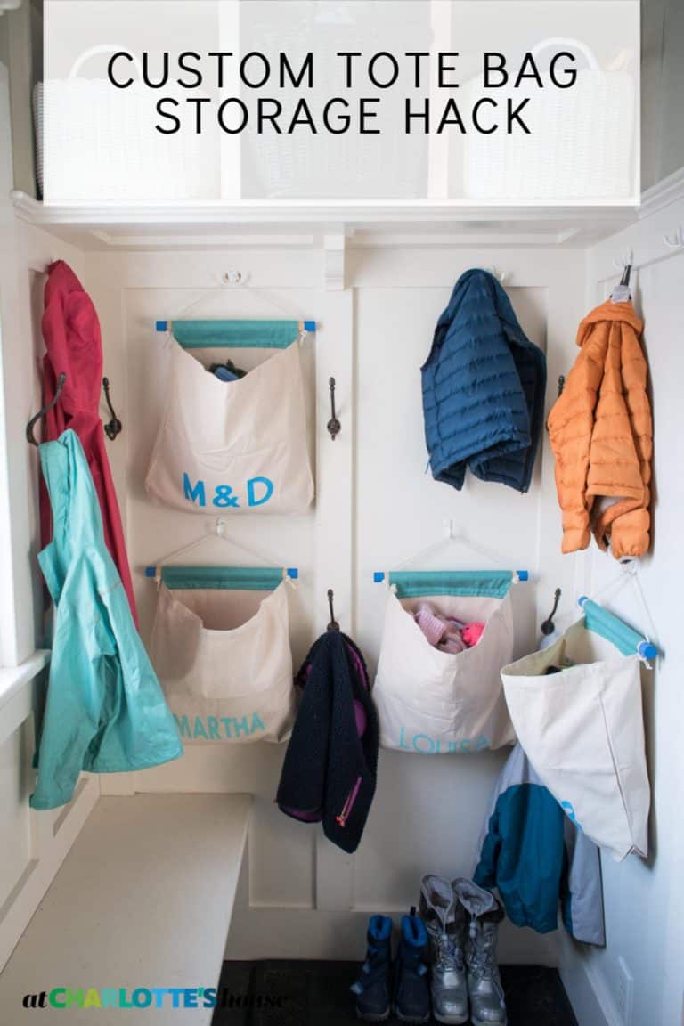 CUSTOM TOTE BAG STORAGE HACK At Charlotte's House
