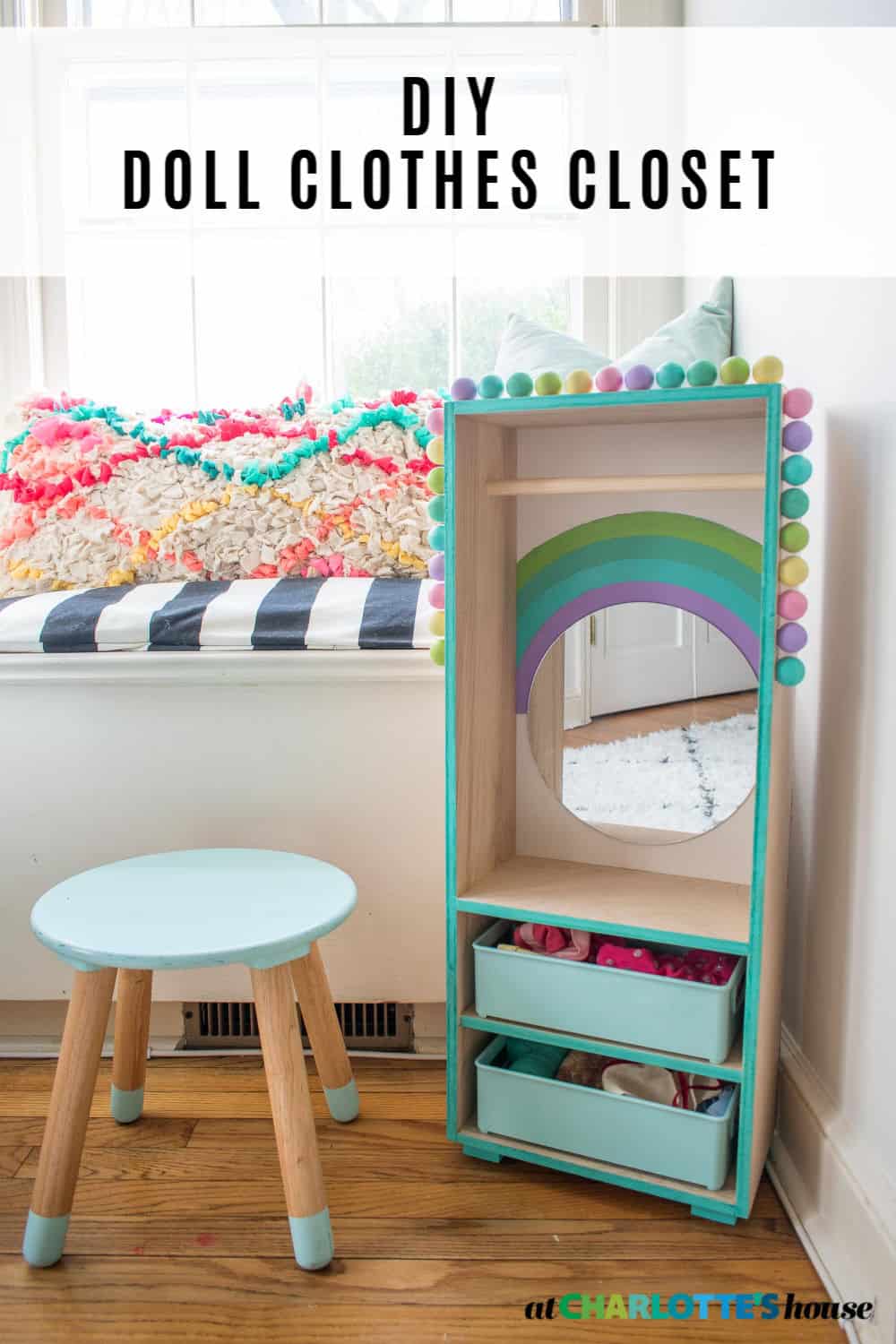 Wooden DIY Doll Clothes Storage At Charlotte s House