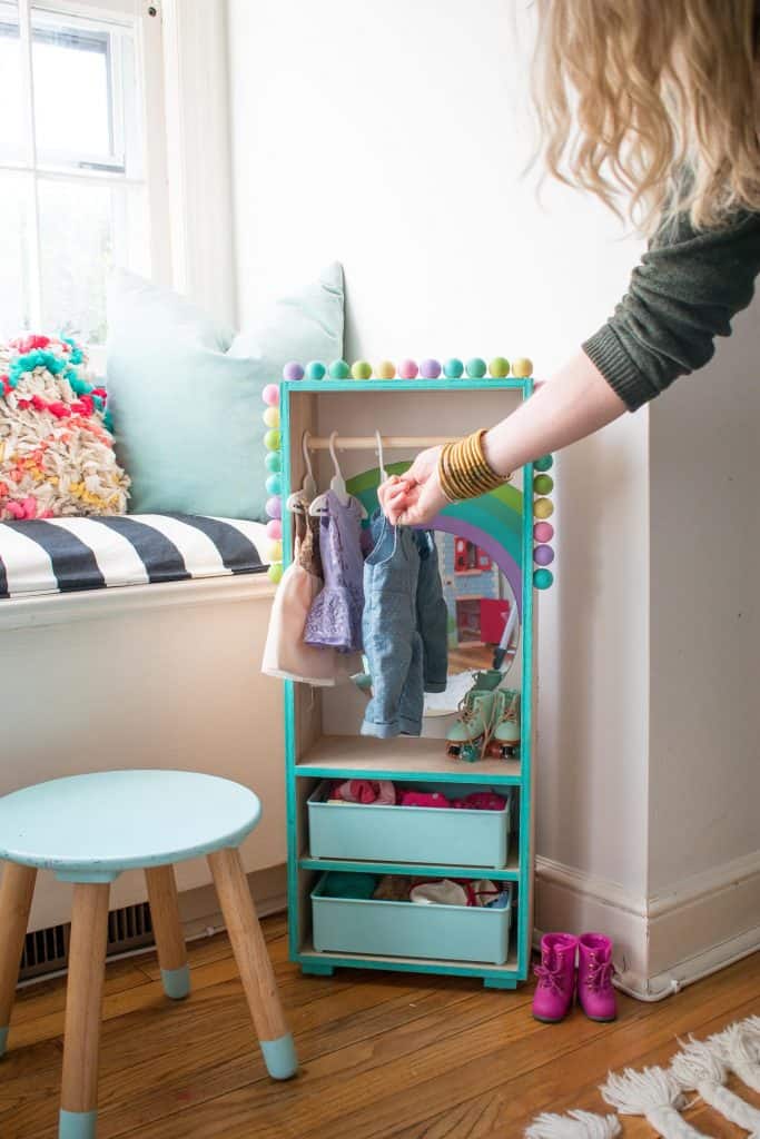 Wooden DIY Doll Clothes Storage At Charlotte's House
